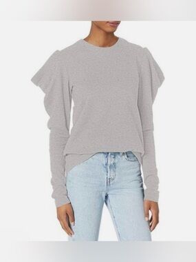 Norma Kamali Wing Sleeve Top in Heather Gray